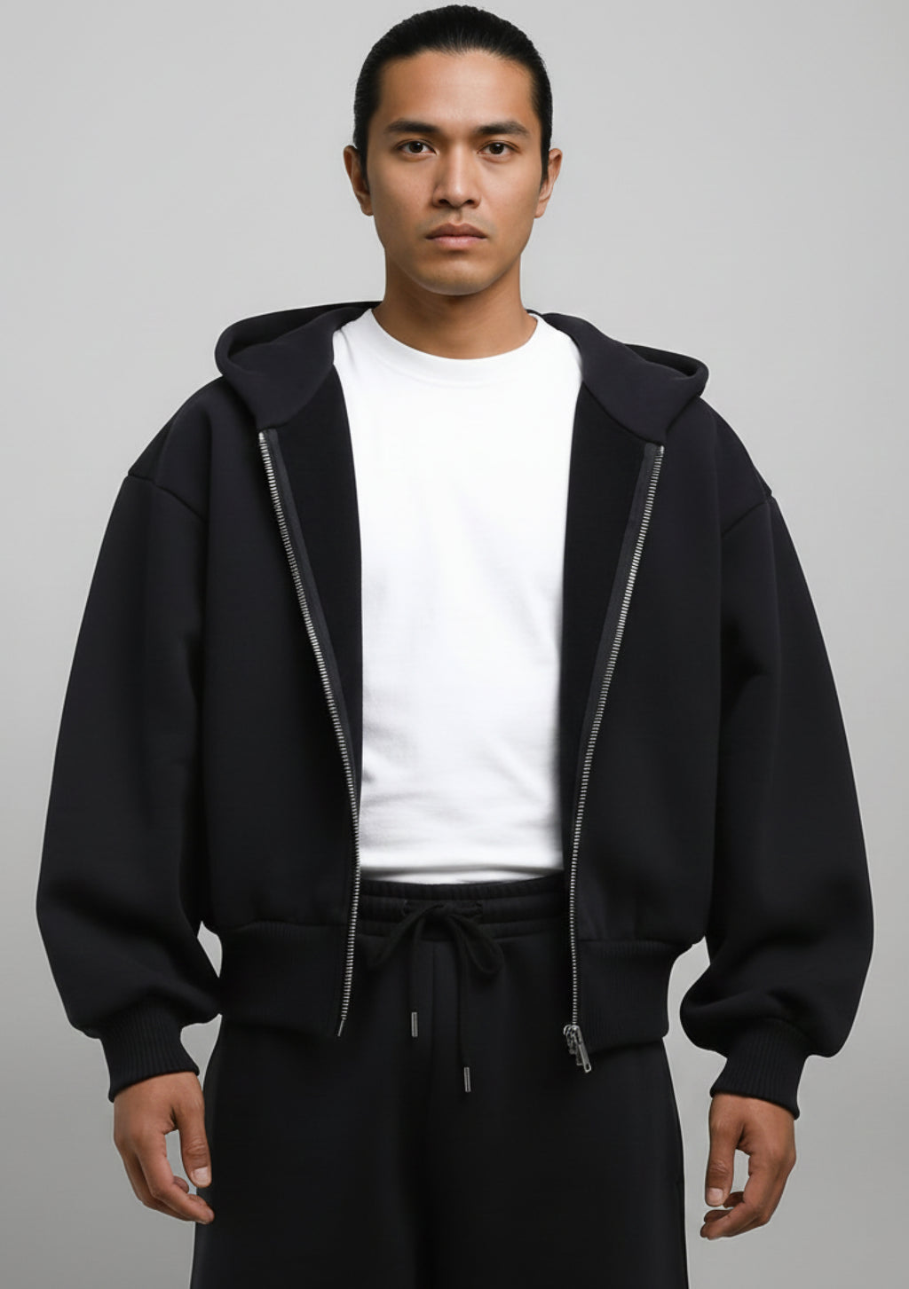 Black Core Zipper Hoodie