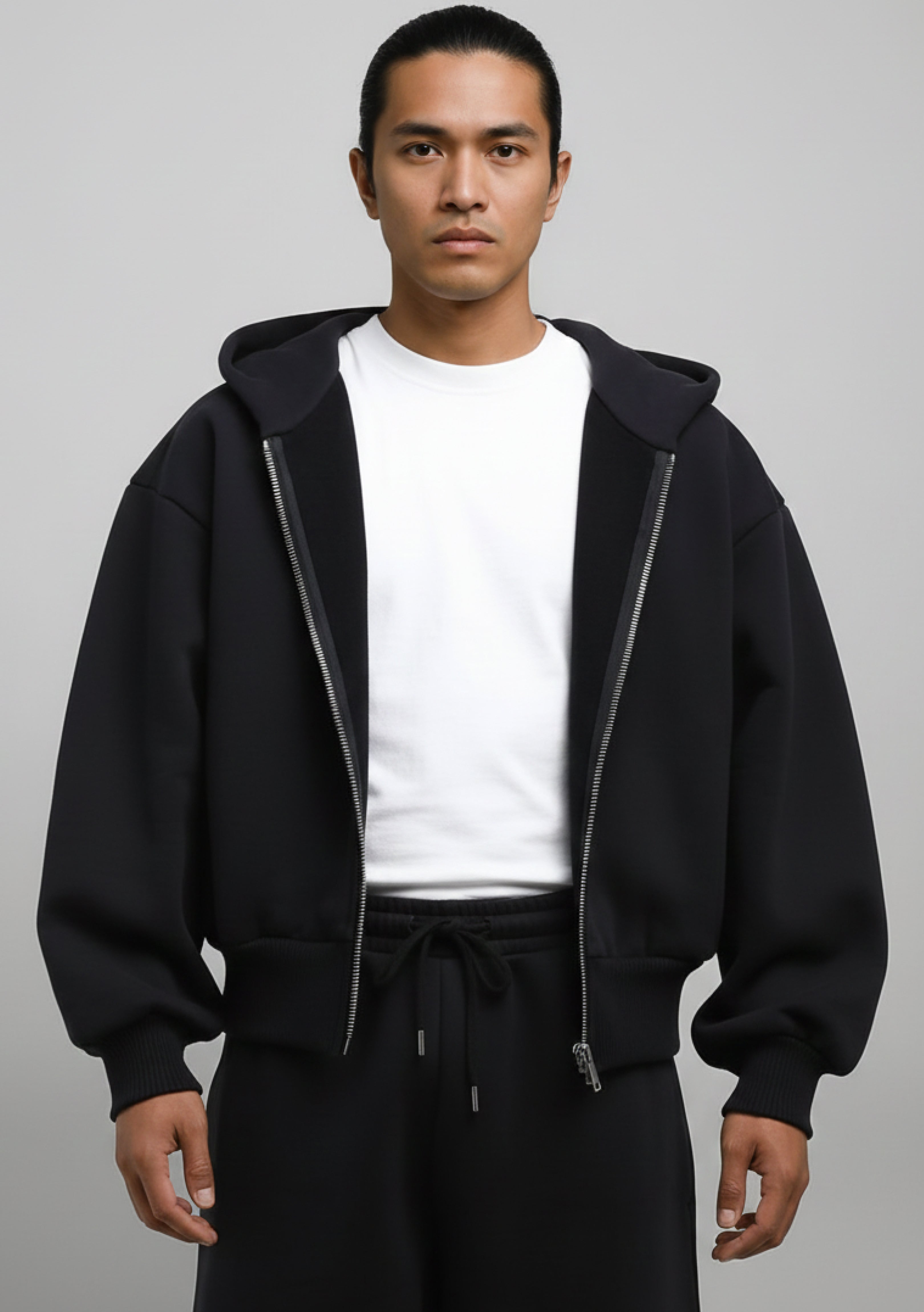 Black Core Zipper Hoodie