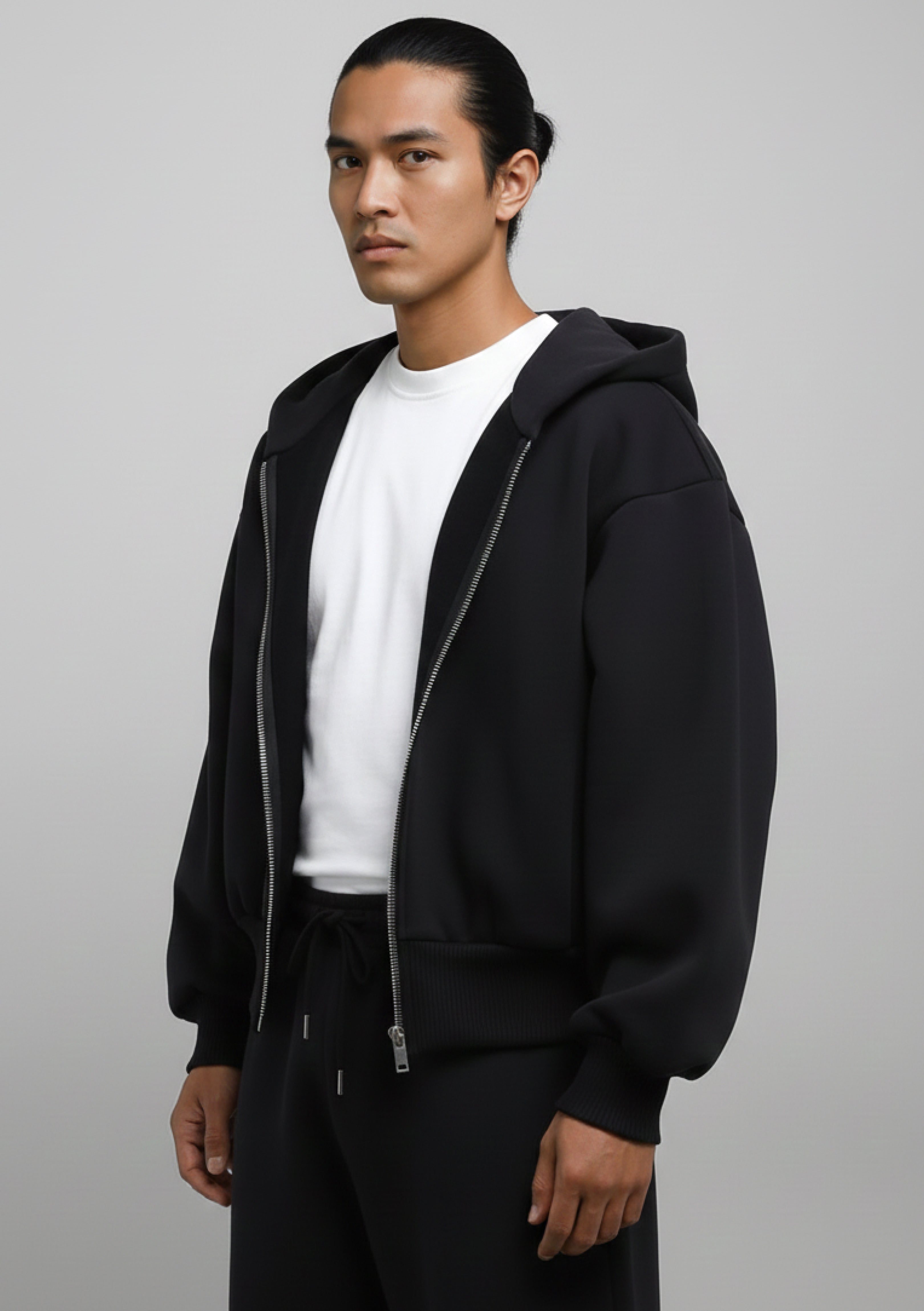 Black Core Zipper Hoodie
